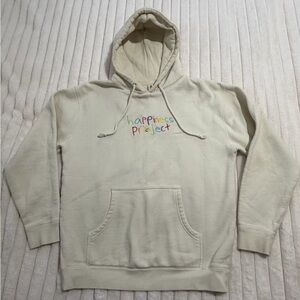 Happiness Project Cream Hooded Pullover Sweatshirt
